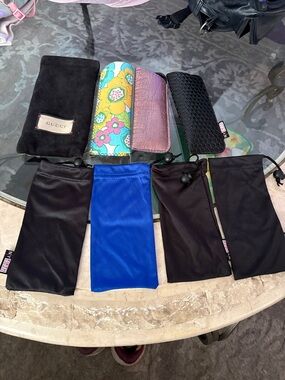 Set of (8)  Sunglass Pouches and Cases Set